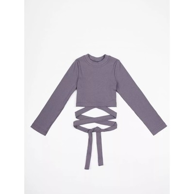 Топ для девочки с длинными рукавами на завязках Generation, рост 128 см, цвет фиолетовый