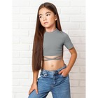 Топ для девочки с короткими рукавами Amarobaby Generation, рост 128 см, цвет серый - Фото 5