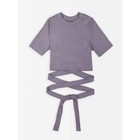 Топ для девочки с короткими рукавами на завязках Generation, рост 128 см, цвет фиолетовый - фото 291561360