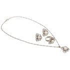 Гарнитур 3 предмета: серьги, кулон, кольцо безразмерное "Жемчужинка", цвет белый в серебре, 45см - Фото 2