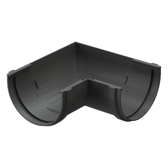 Угол водосточного желоба DÖCKE PREMIUM, 90˚, цвет графит - Фото 1