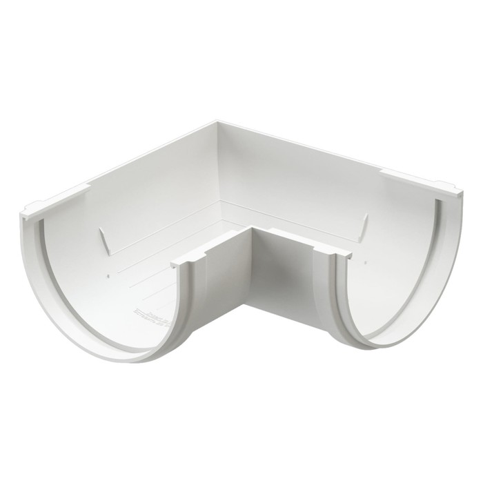 Угол водосточного желоба DÖCKE PREMIUM, 90˚, цвет пломбир - Фото 1