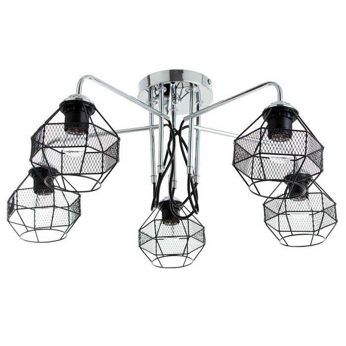 Люстра «Сеть» 5×60 Вт Е27 хром/черный 76×76×30 см