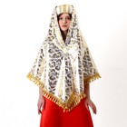 Карнавальный набор: платок, кокошник, золото на белом - Фото 2