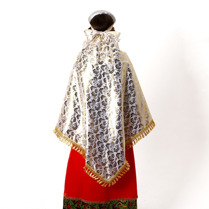 Карнавальный набор: платок, кокошник, золото на белом - фото 1906213945
