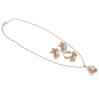 Гарнитур 3 предмета: серьги, кулон, кольцо безразмерное «Цветок жемчуга», цвет белый в золоте - Фото 2