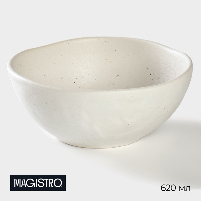 Салатник Magistro Slate, 620 мл, d=16 см, фарфор, белый - Фото 1
