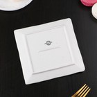 Блюдо для подачи Magistro Slate, 16×16 см, фарфор, белое - Фото 5