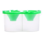 Стакан - непроливайка для рисования двойной Calligrata, 150 мл ×2, с держателем для кистей, зелёный - Фото 2