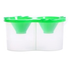 Стакан - непроливайка для рисования двойной Calligrata, 150 мл ×2, с держателем для кистей, зелёный - Фото 3