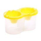 Стакан - непроливайка для рисования двойной Calligrata, 150 мл ×2, с держателем для кистей, жёлтый - Фото 1