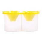 Стакан - непроливайка для рисования двойной Calligrata, 150 мл ×2, с держателем для кистей, жёлтый - Фото 2
