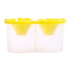 Стакан - непроливайка для рисования двойной Calligrata, 150 мл ×2, с держателем для кистей, жёлтый - Фото 3
