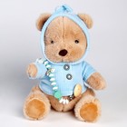 Подарочный набор: мягкая игрушка «Медвежонок» + держатель для пустышки, голубой - фото 6844902