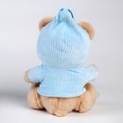 Подарочный набор: мягкая игрушка «Медвежонок» + держатель для пустышки, голубой - фото 6844903