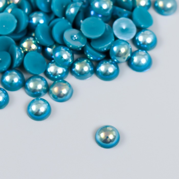Декор для творчества пластик «Половинки бусин. Голубая гамма», 20 г, 0.8×0.8 см