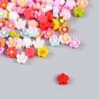 Декор для творчества пластик "Микро-цветочки цветные" набор 100 шт МИКС 0,6х0,6 см - Фото 3