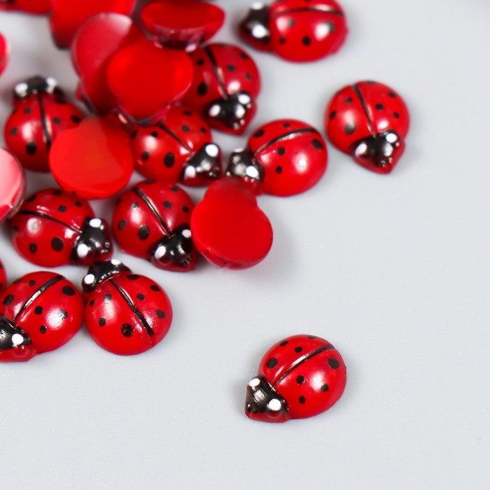 Декор для творчества пластик "Божьи коровки" набор 25 шт 1,1х0,7х0,4 см - Фото 1