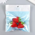 Декор для творчества PVC "Клубника с листиками" 4х2,8х2,8 см (комплект 3 шт) - фото 23195464