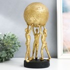 Сувенир полистоун "Атланты с шаром" золото 12,5х12,5х32 см - фото 3767248