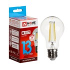 Лампа светодиодная IN HOME LED-A60-deco, 13 Вт, 230 В, Е27, 4000 К, 1370 Лм, прозрачная - фото 3826467