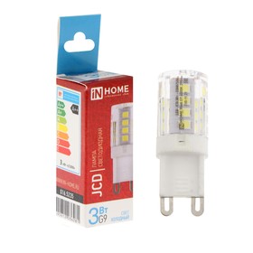 Лампа светодиодная IN HOME LED-JCD, 3 Вт, 230 В, G9, 6500 К, 290 Лм 9527860