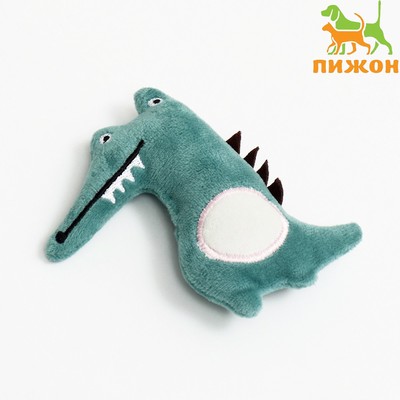 Игрушка для кошек с кошачьей мятой «Крокодил», 10 см, зелёная