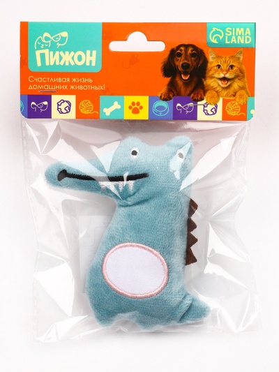 Игрушка для кошек, «Крокодил», с кошачьей мятой, 10 см, зелёная