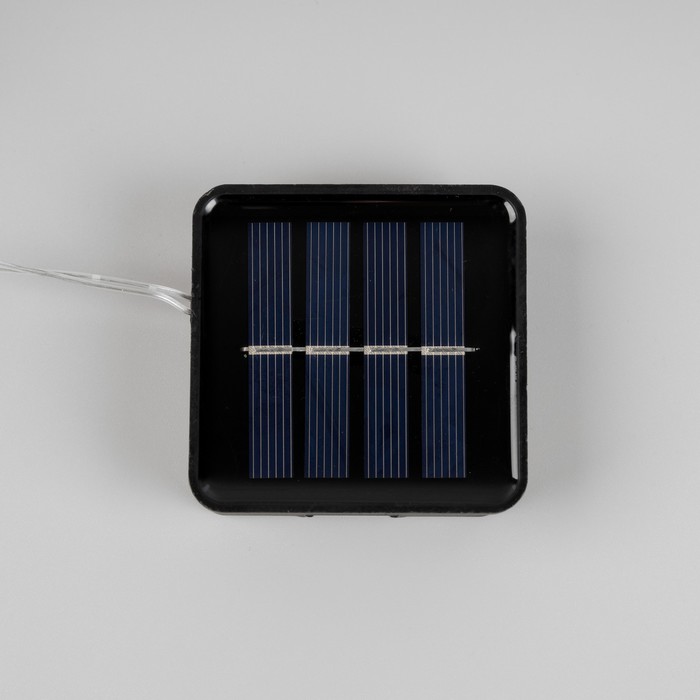 Гирлянда «Конский хвост» 10 нитей по 1 м, серебристая нить, 100 LED, свечение мульти, 2 режима, солнечная батарея - фото 1884124647