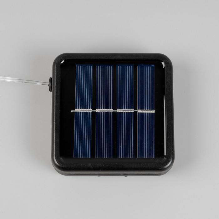Гирлянда «Конский хвост» 10 нитей по 2 м, серебристая нить, 200 LED, свечение мульти, 2 режима, солнечная батарея - фото 1884124673