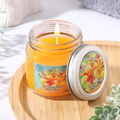 Ароматическая свеча в банке, 6.3 см, 100 мл, тропические фрукты