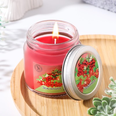 Ароматическая свеча в банке, 6.3 см, 100 мл, земляника