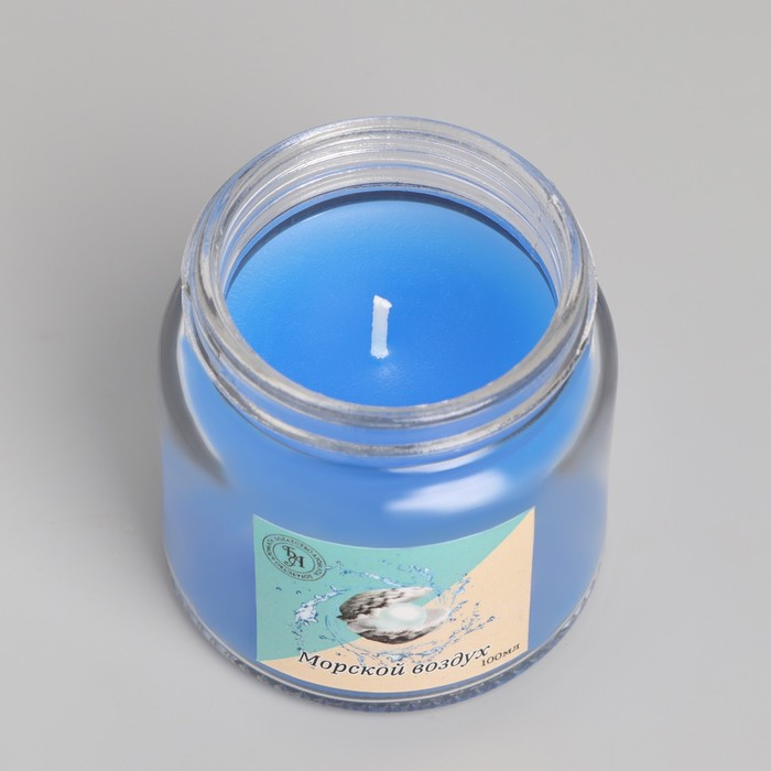 Свеча  ароматическая в стекле 6,3см, 100мл, морской воздух - фото 1882640901