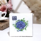 Салфетки бумажные Art Bouquet "Голубая гортензия", 20x20, 2 слоя, 30 листов - фото 319337240