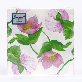 Салфетки бумажные Bouquet de Luxe "Декоративный цветок", 3 слоя,24x24, 25 листов