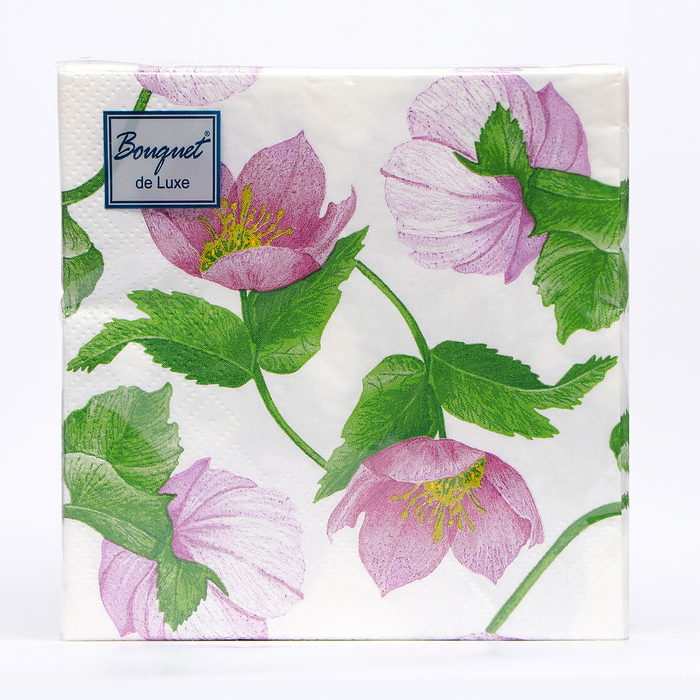 Салфетки бумажные Bouquet de Luxe &quot;Декоративный цветок&quot;, 3 слоя,24x24, 25 листов