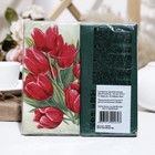 Салфетки бумажные Bouquet de Luxe "Тюльпаны на зеленом"с зеленым, 2 слоя,33x33, 20 листов - Фото 2