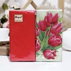 Салфетки бумажные Bouquet de Luxe "Тюльпаны на зеленом"с красным, 2 слоя,33x33, 20 листов - Фото 1