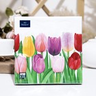 Салфетки бумажные Art Bouquet "Море тюльпанов", 3 слоя,33x33, 20 листов - фото 319337298
