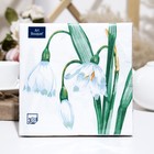 Салфетки бумажные Art Bouquet "Белый цветок", 3 слоя,33x33, 20 листов - фото 319337334