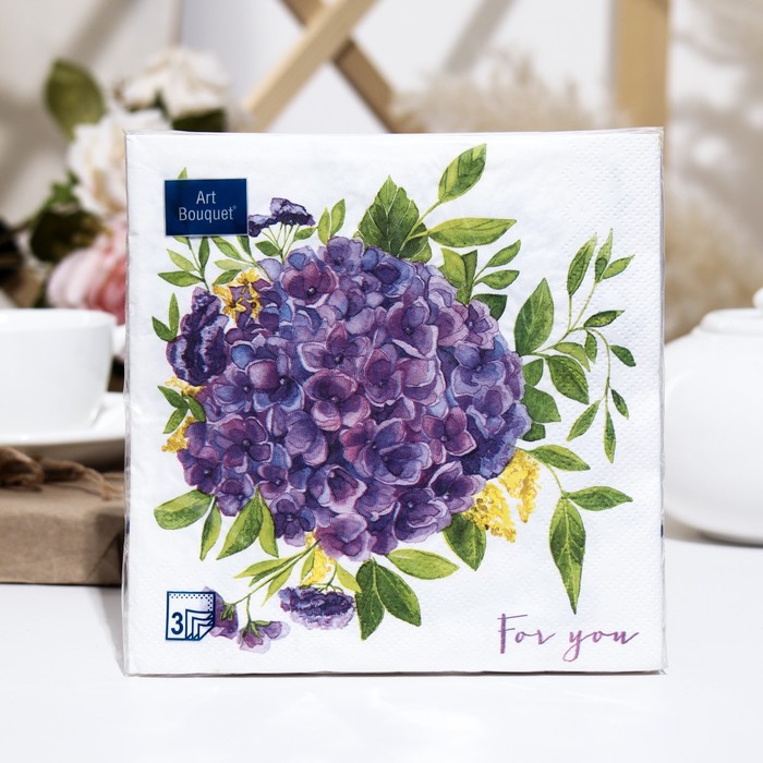 Салфетки бумажные Art Bouquet For you, 3 слоя,33x33, 20 листов - Фото 1