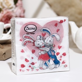 Салфетки бумажные Desna Design "Сердечная любовь",1 слоя,24x24,40 листов