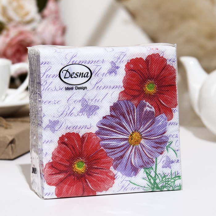 Салфетки бумажные Desna Design "Космея",1 слоя,24x24,40 листов - Фото 1