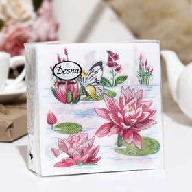 Салфетки бумажные Desna Design "Лилии у озера",1 слоя,24x24,40 листов