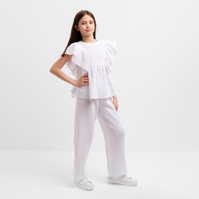 Комплект (блузка и брюки) для девочки MINAKU цвет белый, рост 146 см