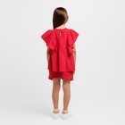 Комплект для девочки (блузка, шорты) MINAKU цвет красный, рост 110 - Фото 3