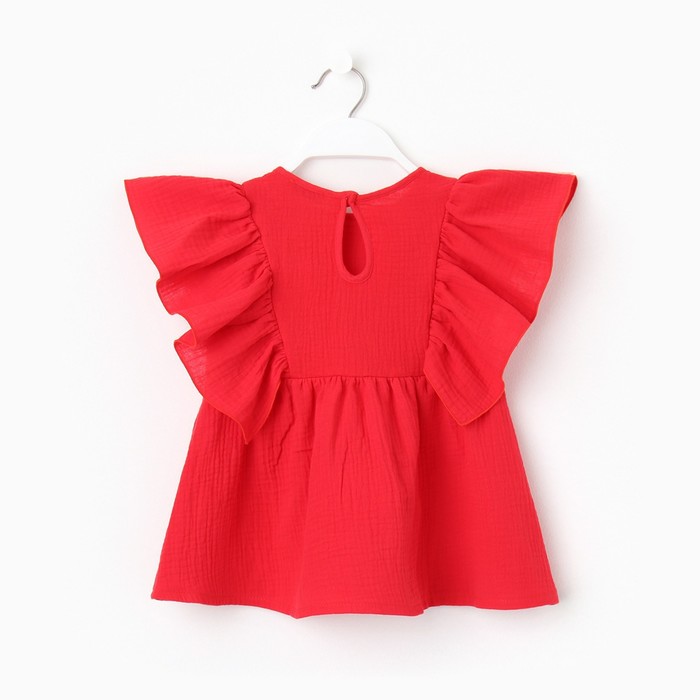 Комплект для девочки (блузка, шорты) MINAKU цвет красный, рост 152 - фото 1926636364