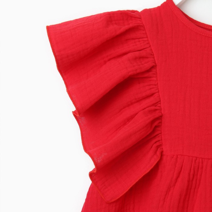Комплект для девочки (блузка, шорты) MINAKU цвет красный, рост 152 - фото 1926636359