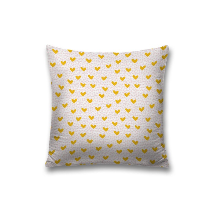 Наволочка декоративная «Желтые сердечки», на молнии, размер 45х45 см