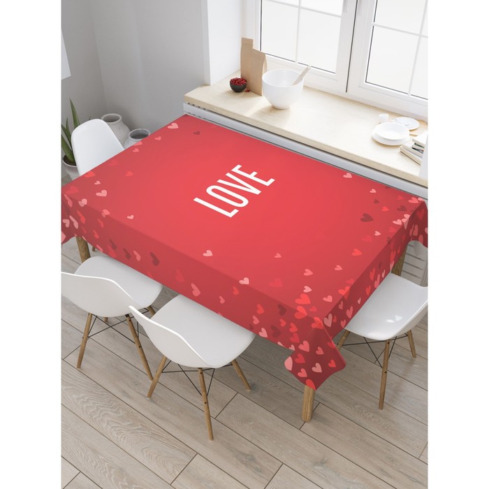 Скатерть на стол «Любовь», прямоугольная, сатен, размер 120х145 см